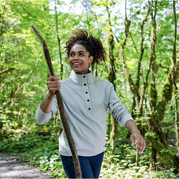 Cutter & Buck Hunts Point Eco Textured Fleece Recycled Womens Snap Pullover Miniaturansicht