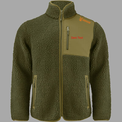 Bergschuss Kingsley Sherpa Fleecejacke – mit gesticktem Logo vorne links Miniaturansicht