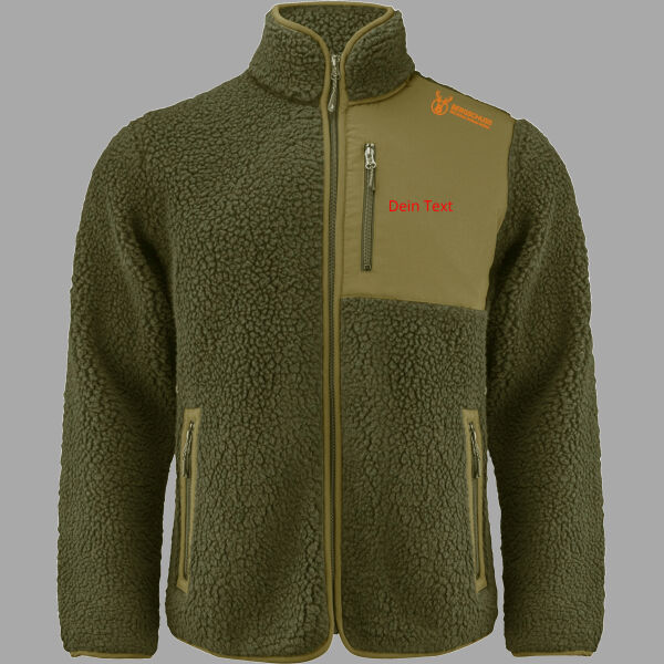 Bergschuss Kingsley Sherpa Fleecejacke – mit gesticktem Logo vorne links Miniaturansicht