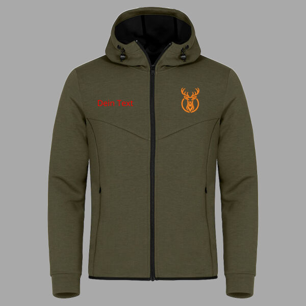 Bergschuss Hayden Full Zip Herrenjacke – mit gesticktem Logo & Hirschkopf Miniaturansicht