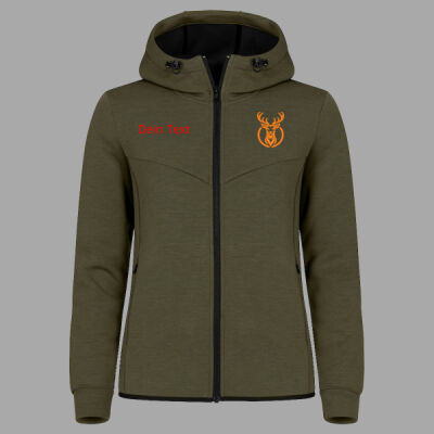Bergschuss Hayden Full Zip Damenjacke – mit gesticktem Logo & Hirschkopf Miniaturansicht