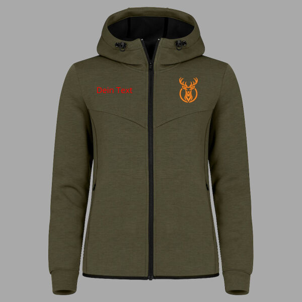 Bergschuss Hayden Full Zip Damenjacke – mit gesticktem Logo & Hirschkopf Miniaturansicht